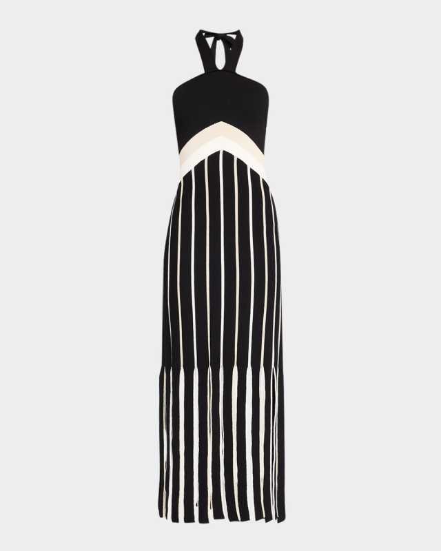 Campbell Fringe Knit Halter Dress